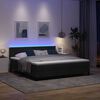 vidaXL Boxspring bed met matras met LED Zwart 180 x 200 cm Stof