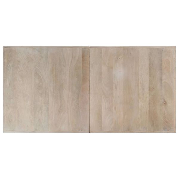 vidaXL Eettafel 160x80x75 cm massief mangohout wit