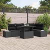vidaXL Tuin Sofa Set met opslag 6 pcs Zwart Poly riet