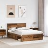 vidaXL Bedframe met hoofdeinde Oudhout 140 x 190 cm Bewerkt hout
