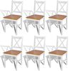 vidaXL Eetkamerstoelen 6 st grenenhout wit