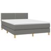 vidaXL Boxspring met matras en LED stof donkergrijs 140x200 cm