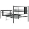 vidaXL Bedframe met hoofd- en voeteneinde metaal zwart 90x200 cm