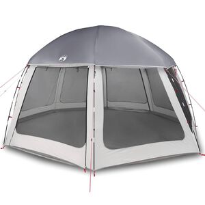 vidaXL Zwembadtent met uitneembare buiten- gaaswanden 510x510 cm grijs