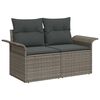 vidaXL Bankstel met kussen 4 pcs Grijs poly rattan