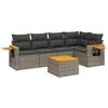 vidaXL 6-delige Loungeset met kussens poly rattan grijs
