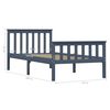 vidaXL Bedframe massief grenenhout grijs 100x200 cm