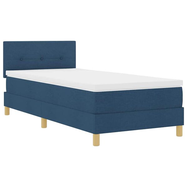 vidaXL Boxspringbed met matras met hoofdeinde Blauw 90 x 200 cm Stof