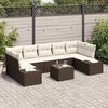 vidaXL Tuin Sofa Set 8 pcs Bruin Poly riet