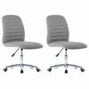 vidaXL Eetkamerstoelen 2 st stof lichtgrijs