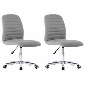 vidaXL Eetkamerstoelen 2 st stof lichtgrijs