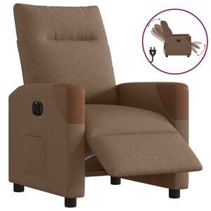 vidaXL Fauteuil verstelbaar elektrisch stof bruin