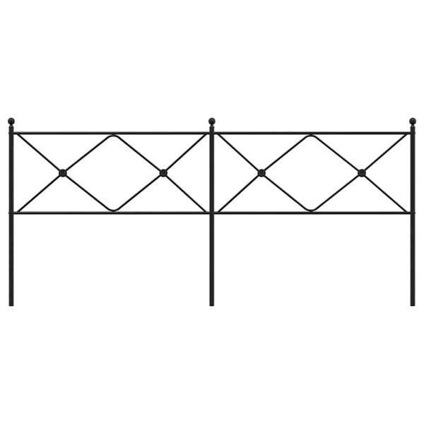 vidaXL Vervangend hoofdbord 200 cm metaal zwart