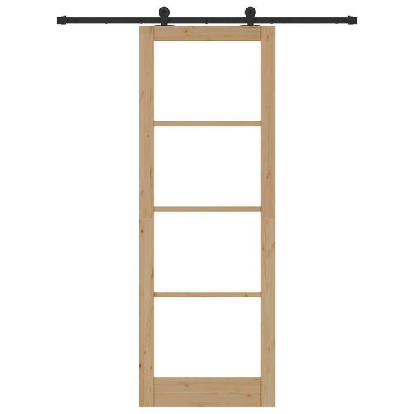 vidaXL Schuifdeur ORKDAL Natuurlijk en Zwart 83 x 232 cm