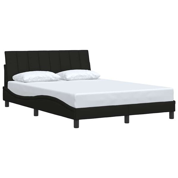 vidaXL Bedframe zonder matras "Hanko" stof zwart 140x200 cm
