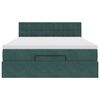 vidaXL Ottoman bed met matras en LED's 140x200cm fluweel donkergroen
