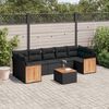 vidaXL 8-delige Loungeset met kussens poly rattan zwart