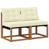 vidaXL 2 st Buitenzitmiddelsofa Massief acaciahout en Textilene Stof