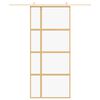 vidaXL Schuifdeur 90x205 cm helder ESG-glas en aluminium goudkleurig