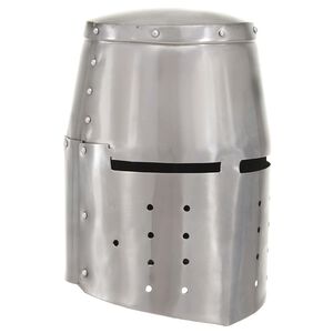 vidaXL Ridderhelm middeleeuws replica LARP staal zilverkleurig