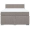 vidaXL Boxspring met matras stof taupe 140x200 cm