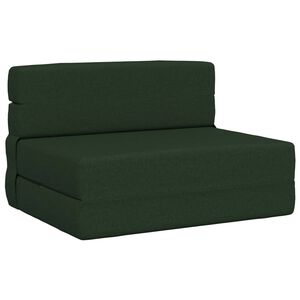 vidaXL Vouwbare Bankbed Donkergroen 70 x 80 x 60 cm Stof