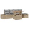 vidaXL Tuin Sofa Set 6 pcs Beige poly rattan
