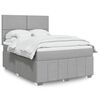 vidaXL Boxspring met matras stof lichtgrijs 140x190 cm
