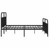 vidaXL Bedframe met hoofd- en voeteneinde metaal zwart 200x200 cm