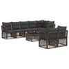 vidaXL Tuinbankenset 9 pcs Grijs poly rattan