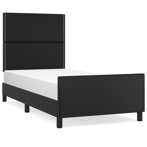 vidaXL Bedframe met hoofdbord kunstleer zwart 90x190 cm