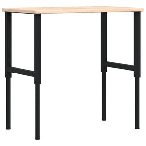 vidaXL Werkbank rechthoekig 100x60x(71,5-98) cm massief eikenhout