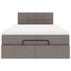 vidaXL Bed poef met matras en LED's 120x190 cm stof taupe