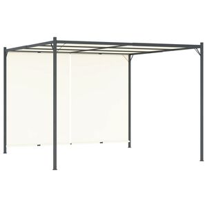 vidaXL Pergola met verstelbaar dak 3x3 m staal cr&egrave;mewit