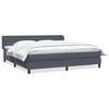vidaXL Bed boxspring met matrassen 200x220 cm fluweel donkergrijs
