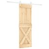 vidaXL Schuifdeur Natuurlijk en Wit 80 x 210 cm Massief grenenhout