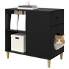 vidaXL Kattenhuis Zwart 72 x 42,5 x 70 cm Bewerkt hout