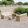 vidaXL Tuin Sofa Set met kussen 11 pcs beige en cr&egrave;mekleurig