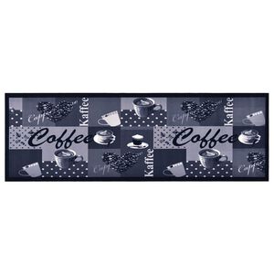 vidaXL Keukenmat wasbaar Coffee 60x180 cm blauw