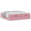 vidaXL Ottoman bed met matrassen 180x200cm fluweel roze