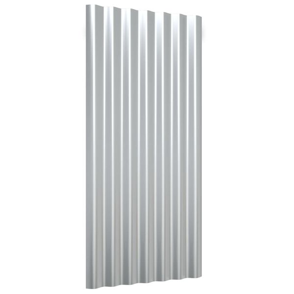 vidaXL Dakpanelen 12 st 80x36 cm gegalvaniseerd staal zilverkleurig