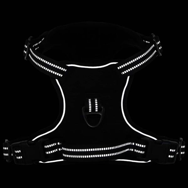 vidaXL Hondentuigje met reflecterende strepen verstelbaar XL zwart