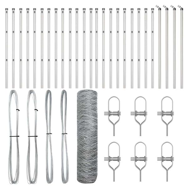 vidaXL Afrasteringspaal Zilver 50 x 0,8 m (36 mm gaas) Staal