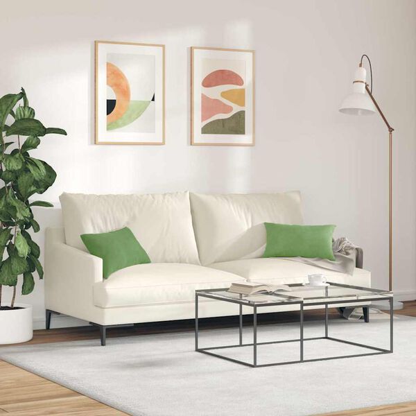vidaXL Sofa Kussens 2 pcs Lichtgroen 50 x 30 cm Katoen Stof