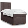 vidaXL Boxspring met matras stof donkerbruin 100x200 cm