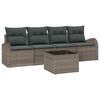 vidaXL Tuinbankenset 5 pcs 4-Seater Grijs poly rattan
