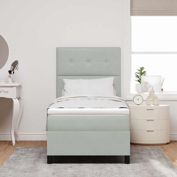 vidaXL Boxspringbed met matras Lichtgrijs 100 x 200 cm Stof