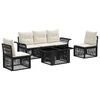 vidaXL Tuinbankenset 6 st Zwart en Cream Wit poly rattan