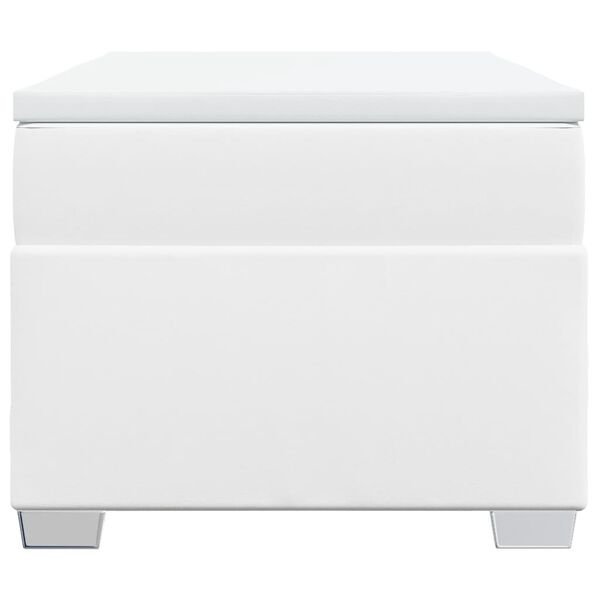 vidaXL Boxspring met matras kunstleer wit 100x200 cm