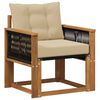 vidaXL Buiten Midden Sofa Massief Acaciahout en Textilene Naturel
